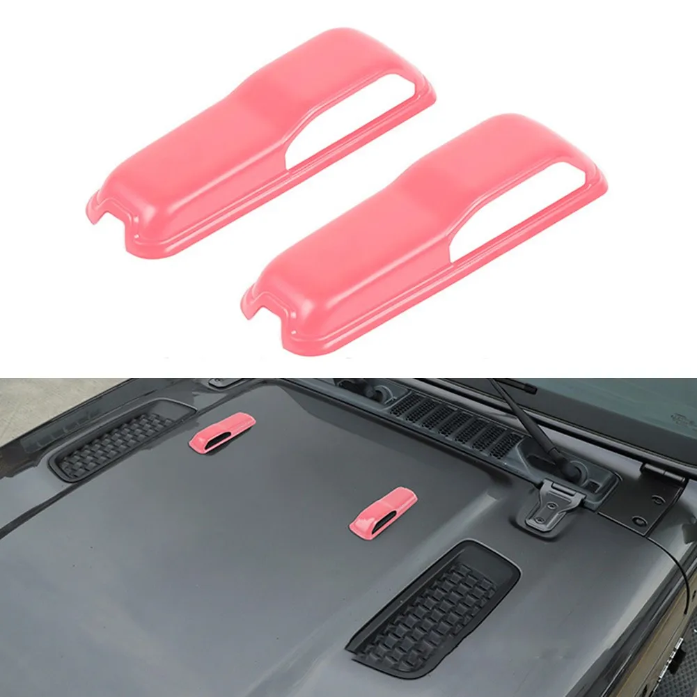 

Automobile Engine Hood Hinge Cover Trim Car Covers Decorative Garnish PINK For Jeep Wrangler JL JT 2018+ Exterior Accessory