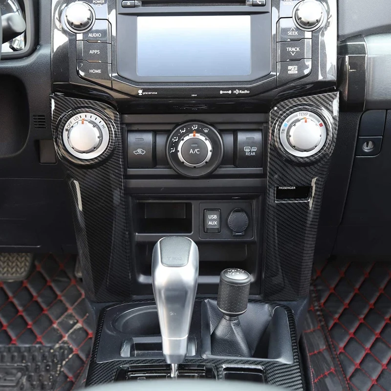 

Car Central Console Navigation Frame for Toyota 4Runner 2010-2020 Carbon Fiber Air Conditioner Switch Panel Cover Trim