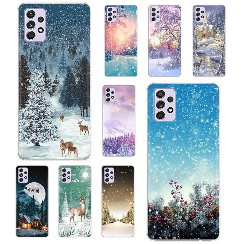 

Winter Forest Deer Case Funda For Samsung Galaxy A52s A52 A73 A51 A71 A72 A12 A22 A32 A02s A21S A31 A41 A11 A01 A42 Cover Coque