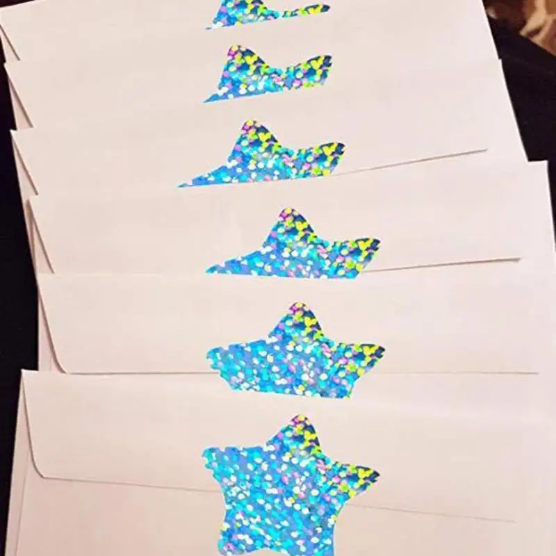 500 шт. круглые наклейки с сердечками и звездами |