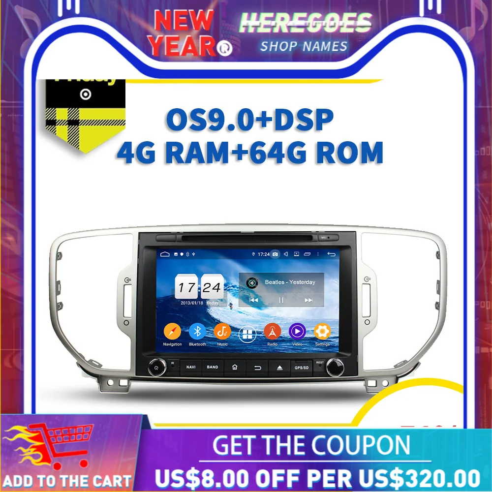 1280*720 IPS DSP Android 9. 0 4G + 64G 8 ядерный автомобильный DVD плеер Wifi Bluetooth 10 RDS A радио GPS карта