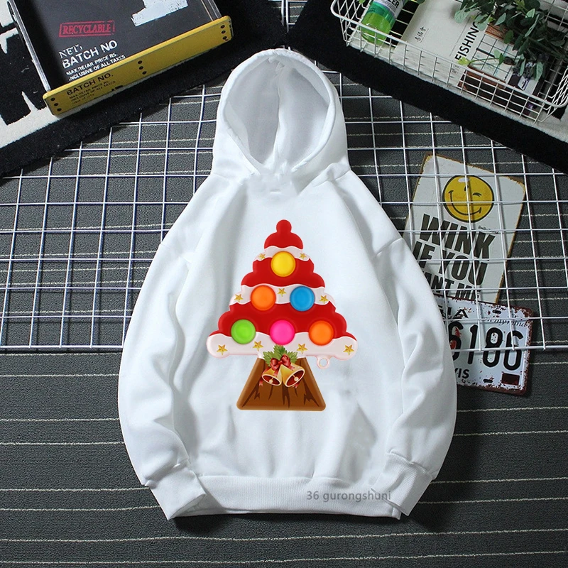 

2022 New Hot Sale Children'S Hoodie Funny Christmas Tree Fidget Toys Graphic Printing поп ит Boys Girls Hoodie Christmas Costume