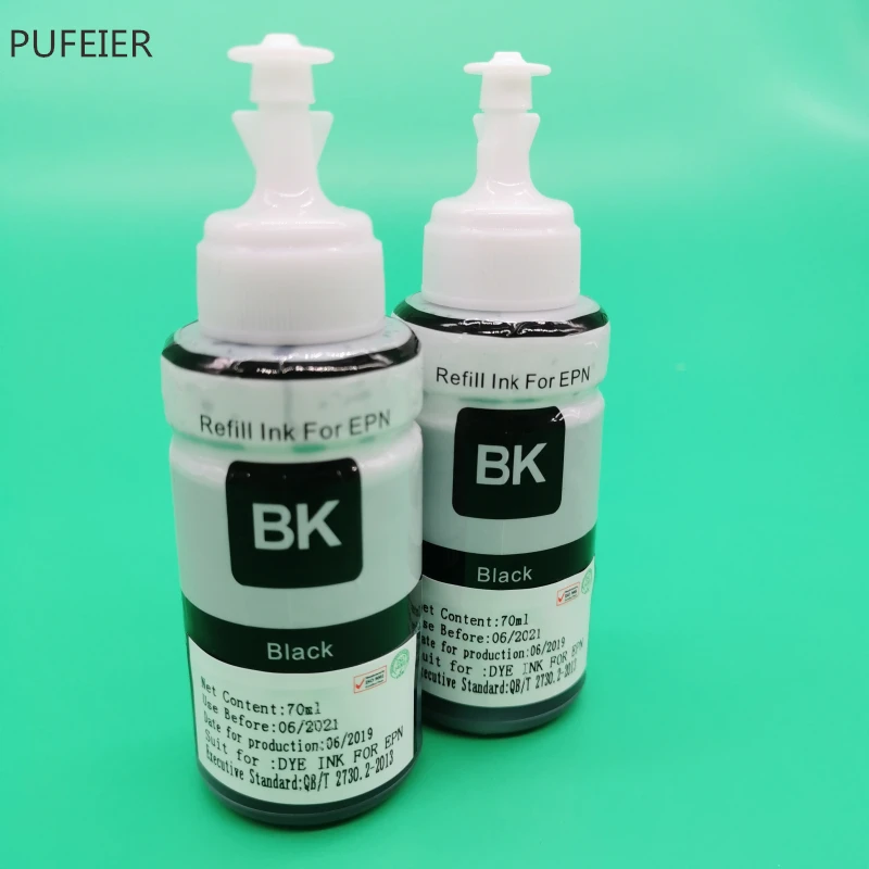 2BK черный пополнения чернил комплект Применение для принтера Epson L120 L132 L210 L222 L300 L355 L350 L362 L366 L550 L555 L566 2BK краситель окраски