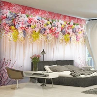custom photo wallpaper 3d stereo romantic flowers mural wedding house bedroom background wall decor papel de parede 3d wallpaper