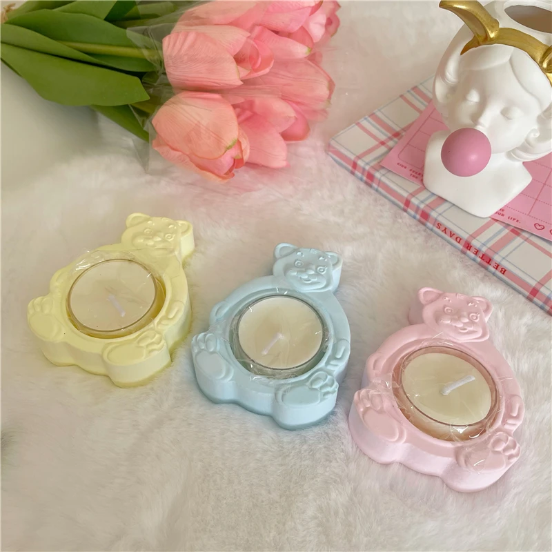 

Cute Bear Plaster Mold Ins Bear Candle Holder Silicone Clay Moulds Diy Candle Mold Home Decor
