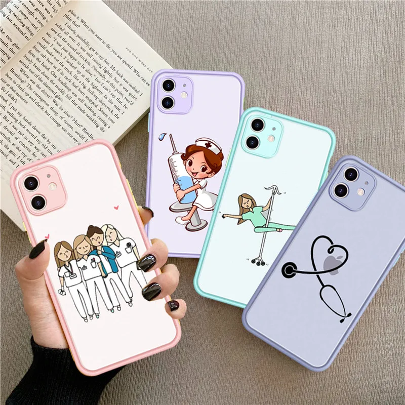 

Silicone Transparent Cover Phone Case for Iphone X 8 7 6s SE2 Plus XR XS 12 11 Pro MAX Case Cartoon Medicine Doctor Nurse Funda