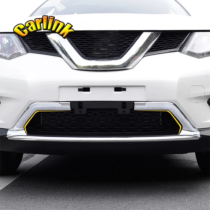 Фото Решетка радиатора для Nissan X-Trail, XTrail T32, Rogue, 2014, 2015, 2016, АБС-пластик, хром, 2 шт. №1