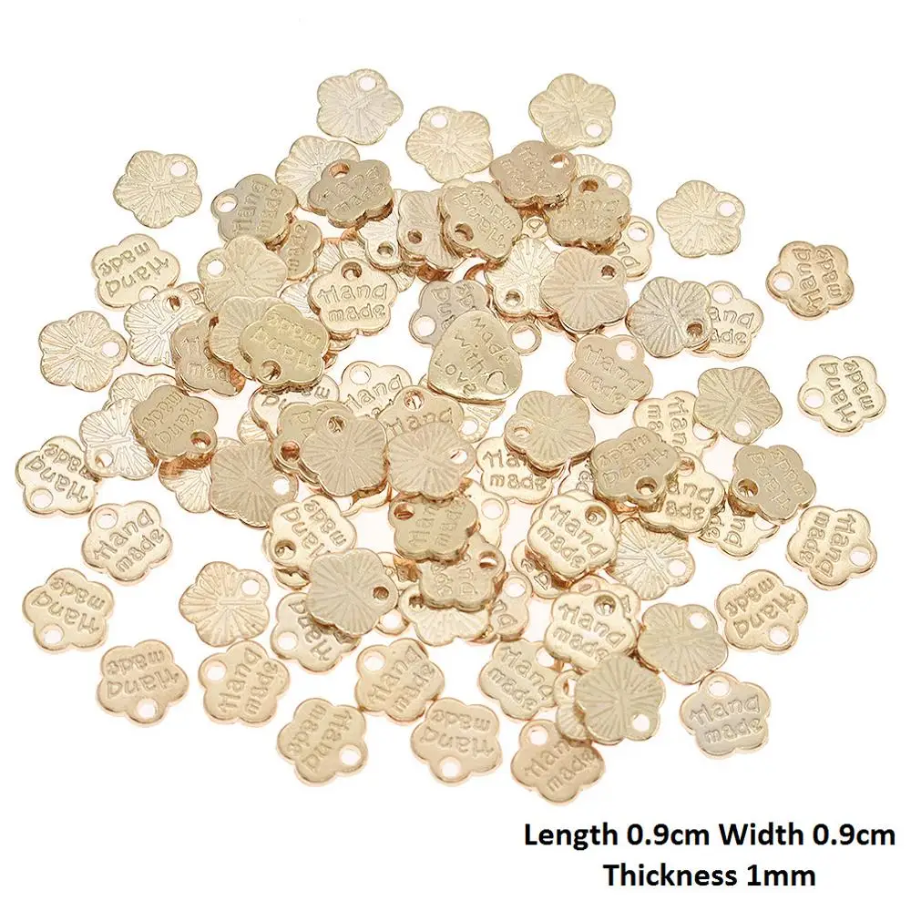 Lychee Life 100 шт. золотые металлические этикетки ручной работы с буквами для сумок