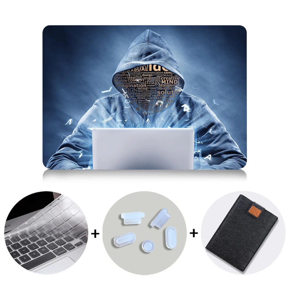 MTT для Apple Macbook Air Pro retina 11 12 13 15 дюймов чехол для ноутбука с сенсорной панелью ПК Жесткий Чехол таинственный хакер чехол для ноутбука - Цвет: MB01