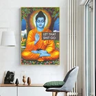 Картина на холсте Let That shitgo, буддизм, Йога, медитация, настенное искусство, декор для буддистского подарка