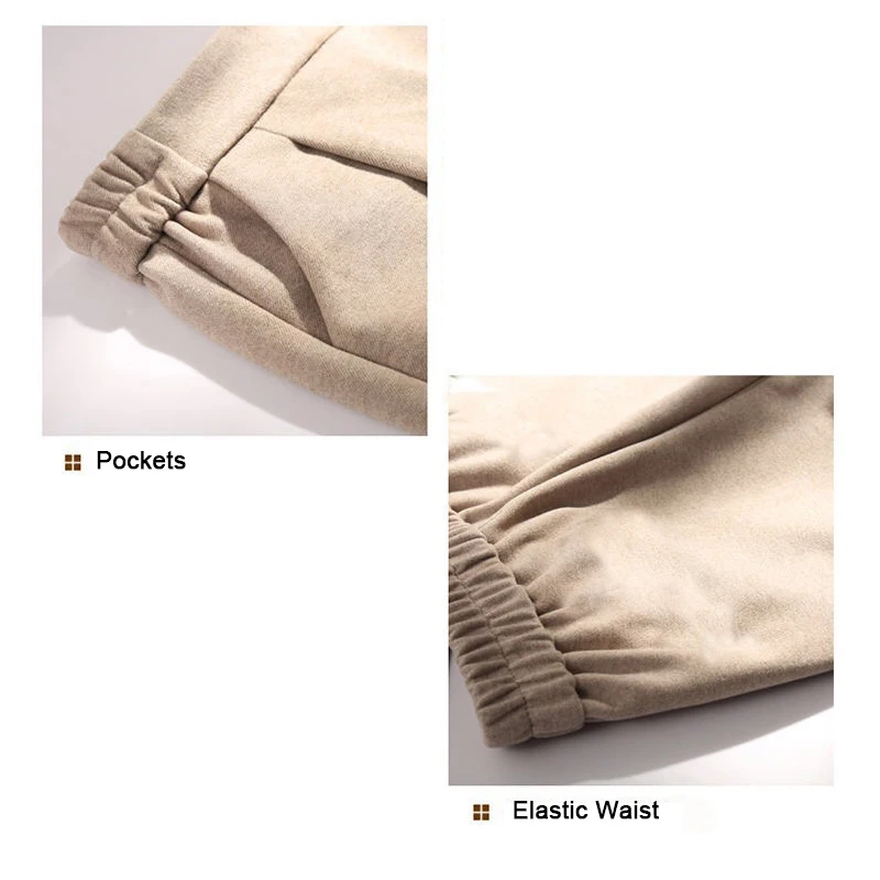 

Pants Women High Waist Wool Casual Suit Trousers Elastic 2020 Winter Autumn Warm Thick Fashion Vintage Female Long Harem Pants