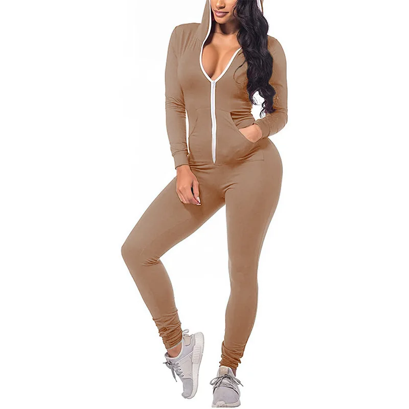 

Jumpsuits Women's Rompers Long-Sleeved Tight-Fitting Sexy Casual Autumn and Winter Sports Fitness Leisure Ladies Streetwear 2021