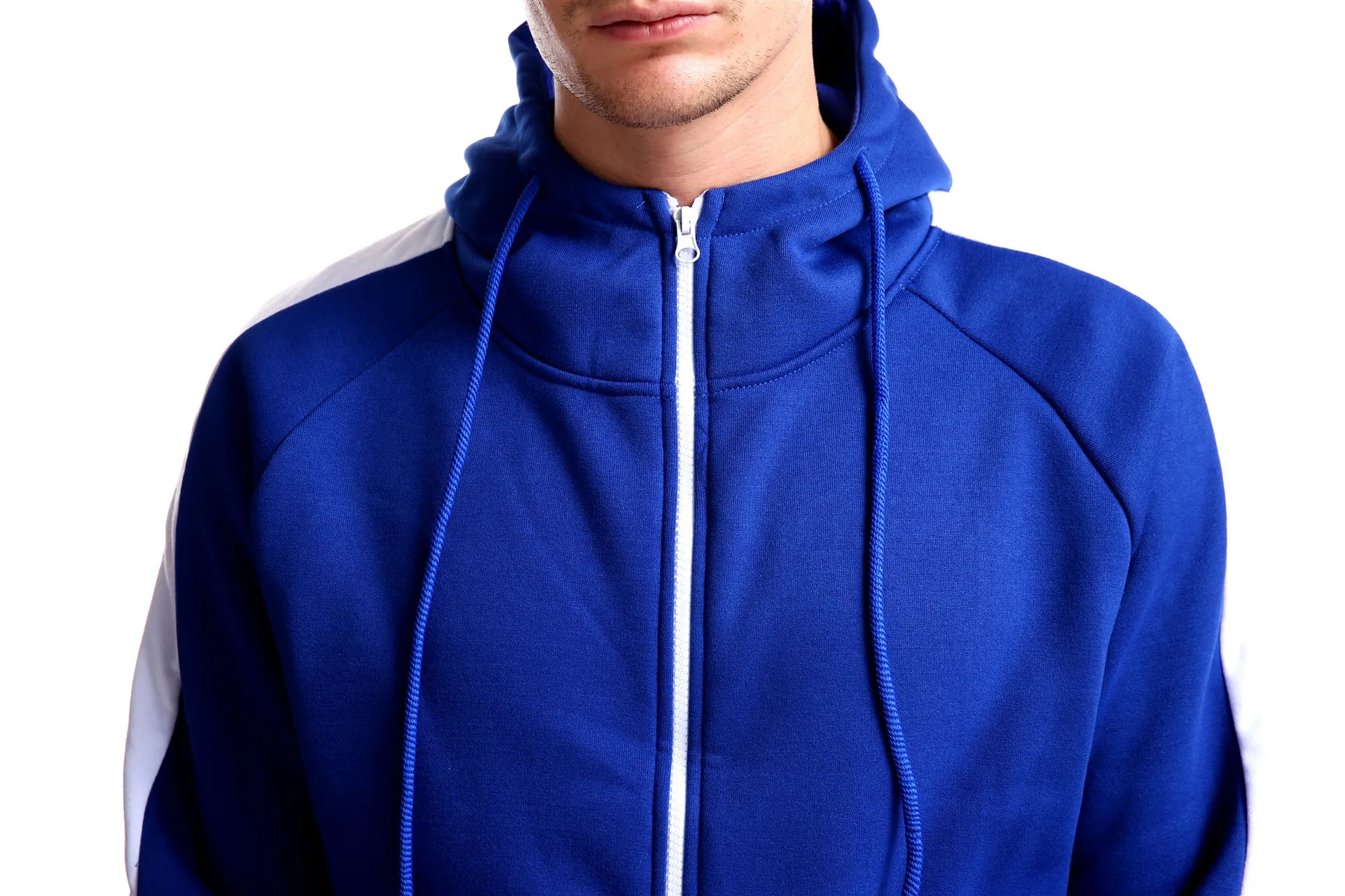 

Spring and autumn new solid color men's long-sleeved sportswear hoodie + trousers jogging sports warm suit