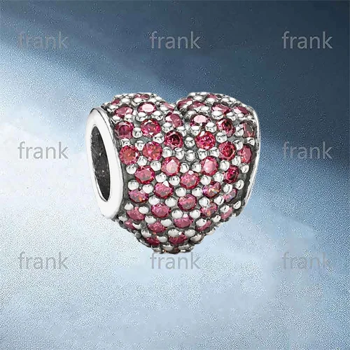 

791052CZR Red Pave Heart Charm