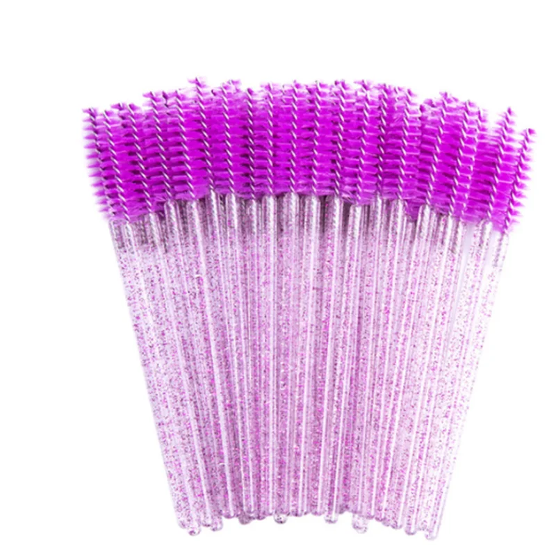 

50pcs Shiny Disposable Eyelash Applicator Wand Curler Brush Set Mascara Eyebrow Spoolers Comb Wands Spoolies Brushes