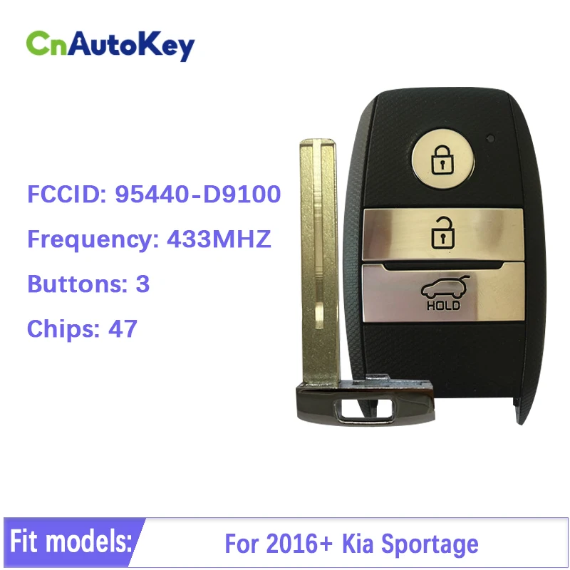 Uzaktan KIA Sportage 3 2016 D9100 95440-D9100 akıllı araba anahtarı 433mhz 47 çip kontrol Fob satış sonrası anahtarsız git CN051030