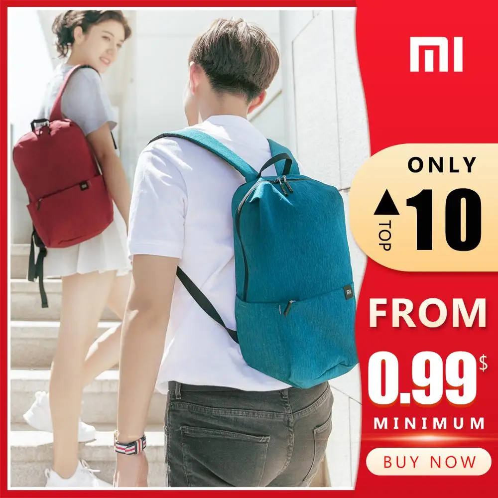 Официальный рюкзак Xiaomi 10L водонепроницаемая сумка 10 цветов для спорта и отдыха
