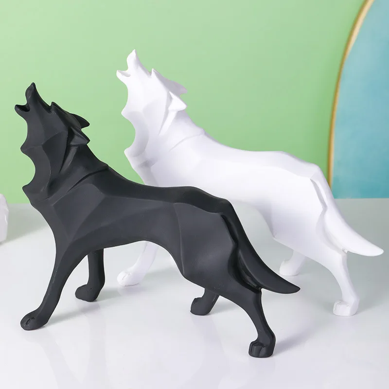 Скандинавские настольные украшения статуэтки абстрактного волка с животными