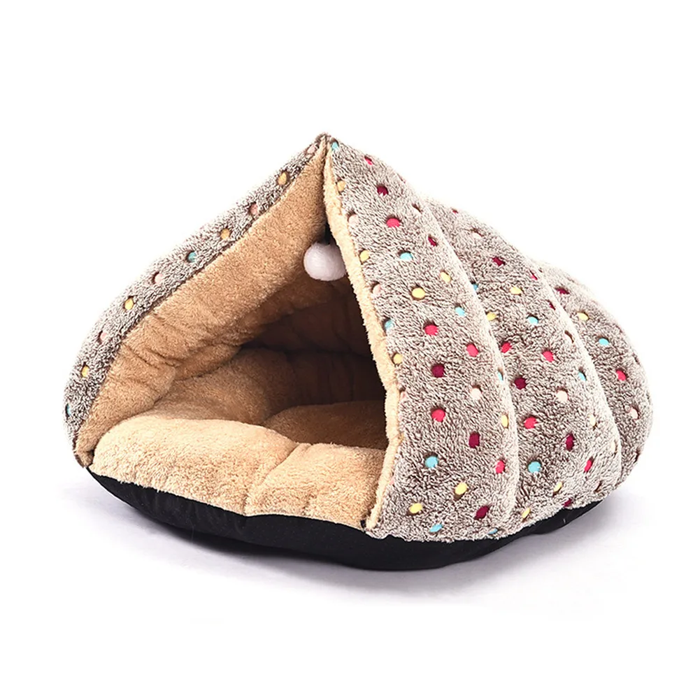 Hot Sales Thick Triangular Cat Sleeping Bed Winter Warm Soft Kennel Tent Pet Puppy Mat House DNJ998 | Дом и сад