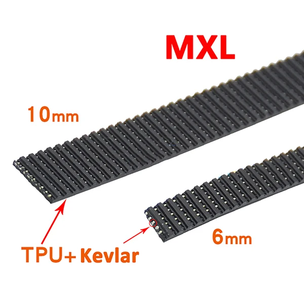MXL-10mm 1 метр 2GT/MXL Ремень ГРМ без кожуха черный ТПУ синхронный резиновый ремень с кевларовым сердечником тип ширина 6 мм 10 мм - Ширина: MXL-10mm