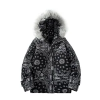 2022 American Winter Jacket Men Bandana Trendy Brand Hiphop Oversize Cotton Padded Winter Coat Women Fur Quilted Cloth Harajuku