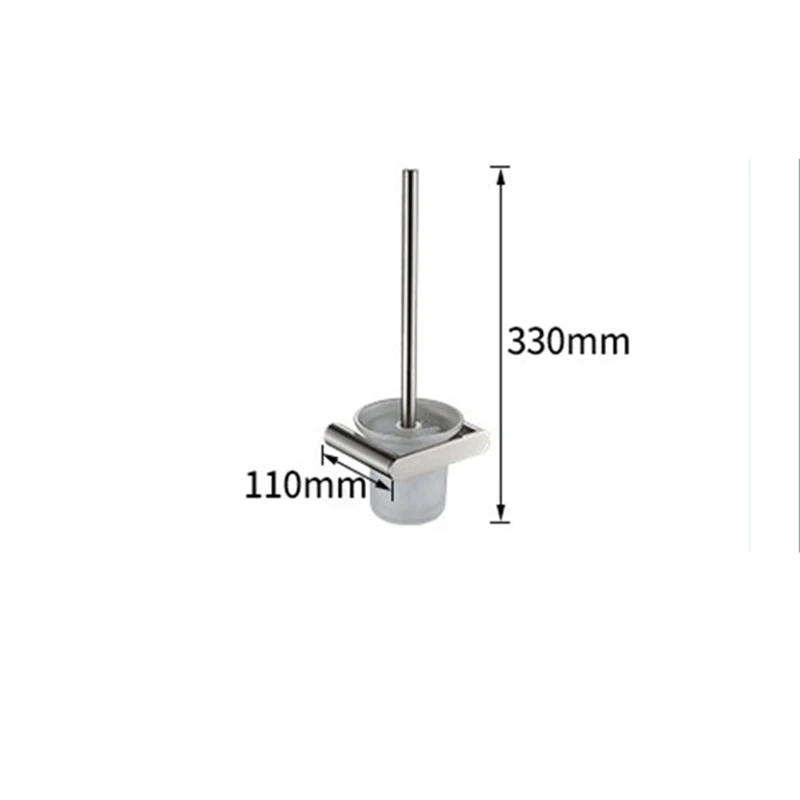 WZLY Bathroom Toilet Brush Chrome With Holder Glass Cup Contemporary Style Polished Stainless Steel Accessories | Обустройство дома