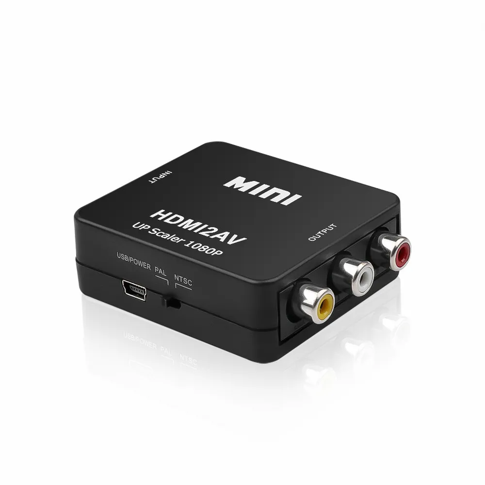 Мини HD видео конвертер HDMI в RCA AV CVSB L R 1080P поддержка NTSC PAL выход адаптер