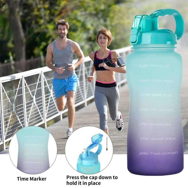 

Large-capacity Bounce Cover with tritan Handle Water Bottle for Running Marathon Cycling Trail Hiking