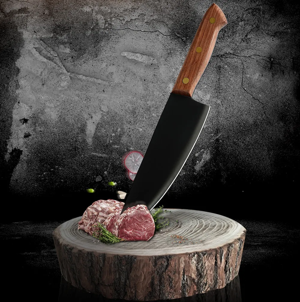 Дамасский японский кухонный нож из нержавеющей стали 8 дюймов поварской цветной