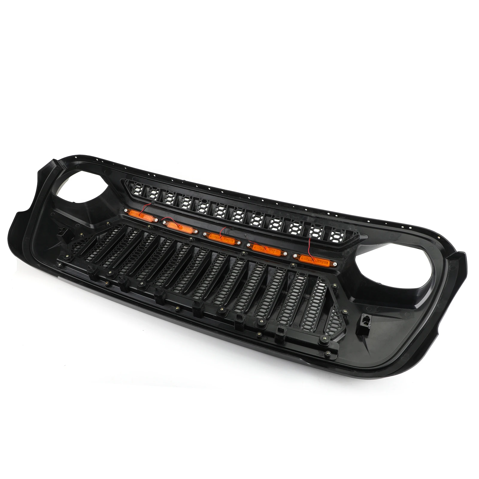 Areyourshop новая Решетка переднего бампера с 5 Янтарный светильник для Jeep Wrangler JL передний верхний светодиодный светильник