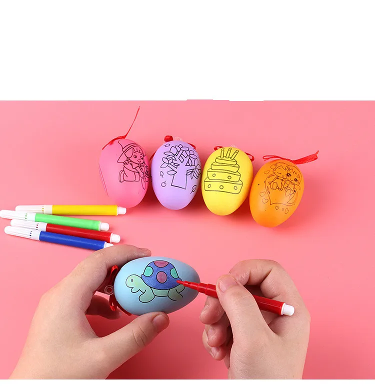 Для детского рукоделия разноцветный разукрашеный яйца пластиковые ручного