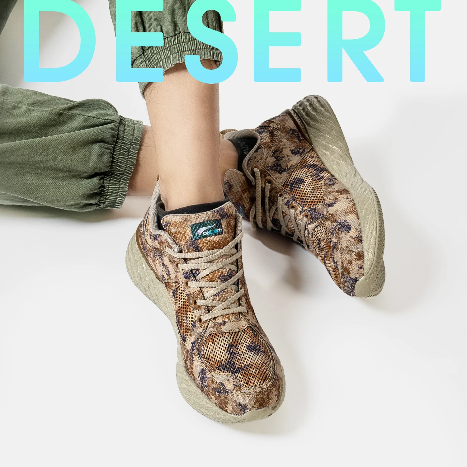 ONEMIX 2023 New Style Military Training Sneakers for Men Soft Army Sports Shoes Breathable Mesh Camouflage Walking Shoes Sneaker