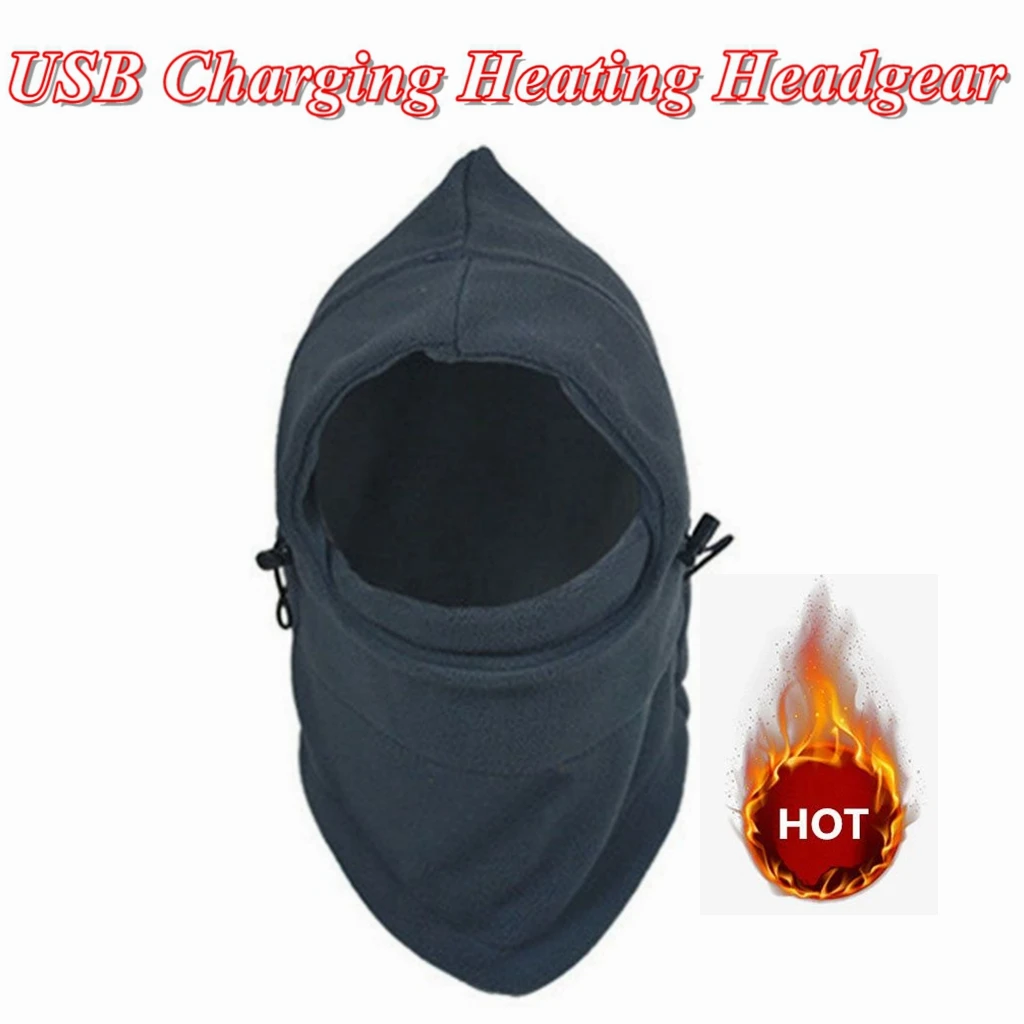 

Creative USB Charging Heating Neck Warmer Winter Warm Mask Hat Riding Hood Hat Full Face Protection Hood Ski Windproof Headgear