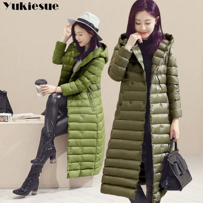 Зимние куртки для женщин 90% белый утиный пух парки пуховик женские пальто с