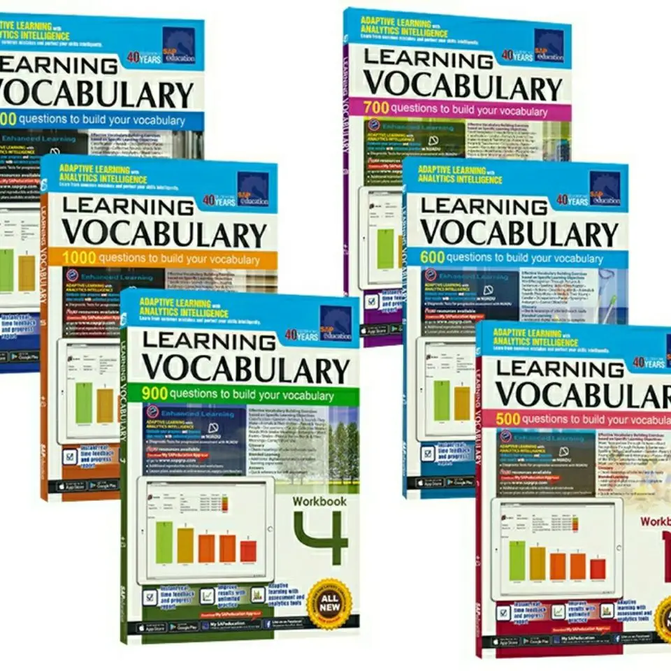 

6Books/Set 7-12 Years Old SAP Learning Vocabulary Workbook Singapore Grammar Exercise Book English Books for Children Libros Liv