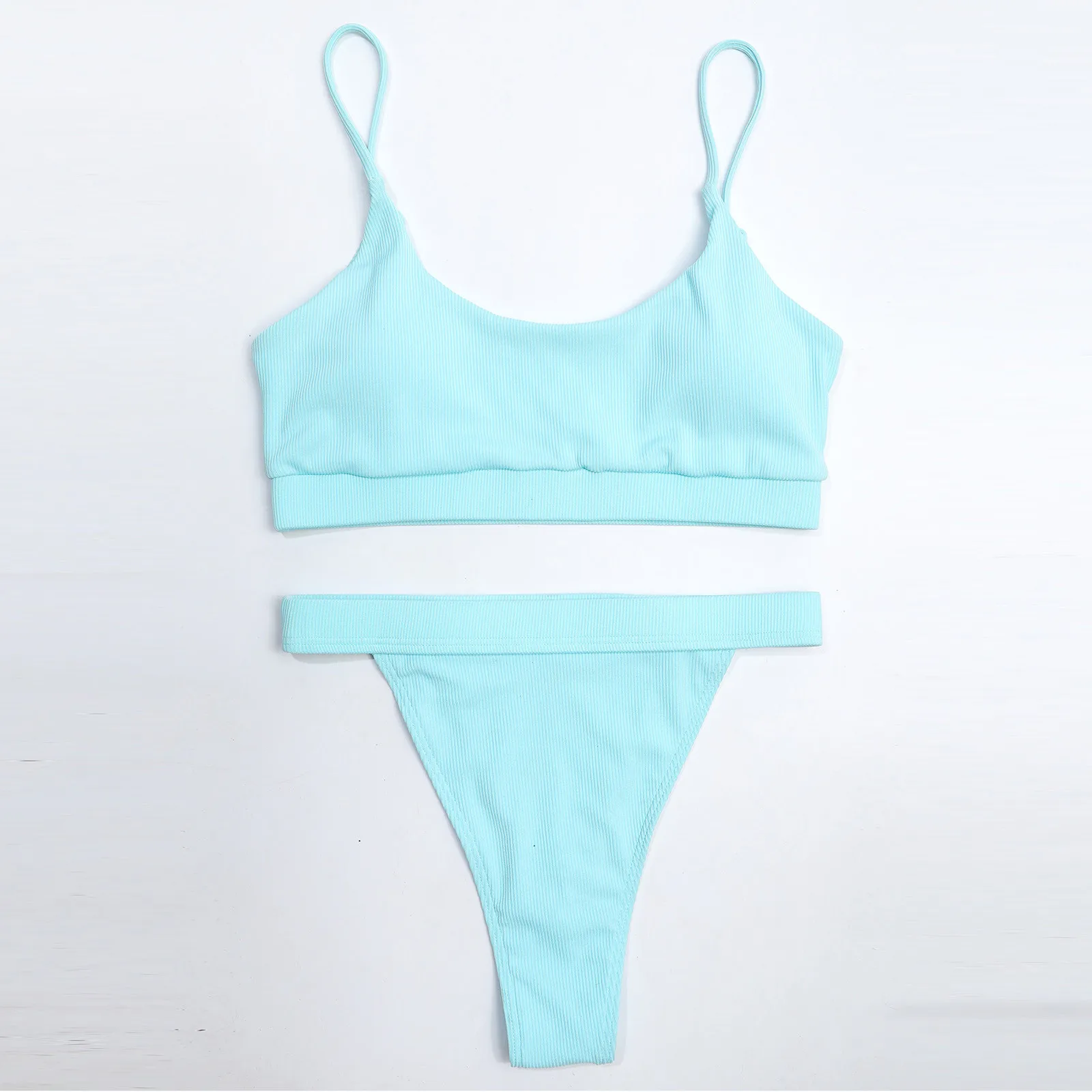 

2021 Women Sexy Bikini Solid Color Swimsuit stroje kapielowe damskie ropa mujer