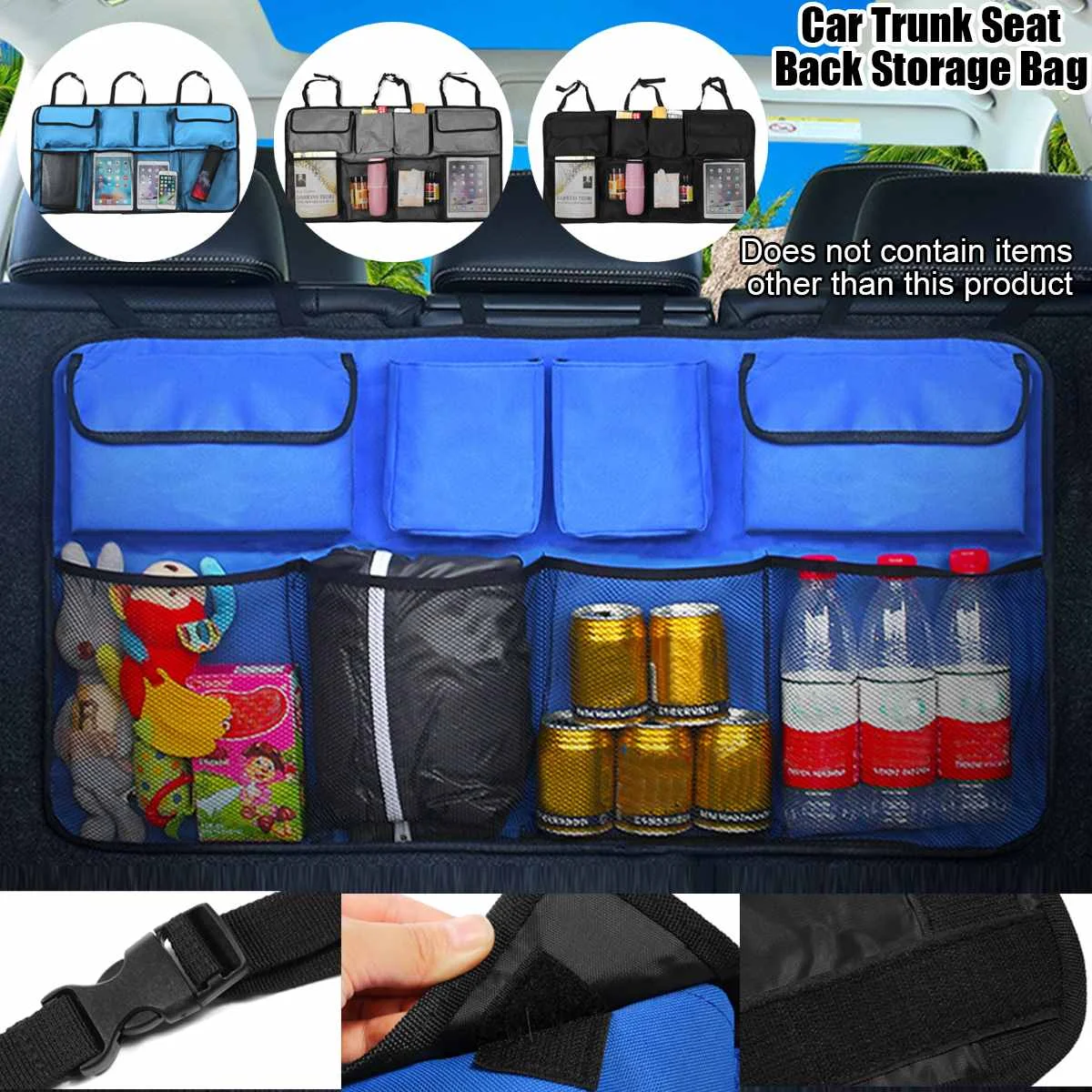 

Universal Car Boot Tidy Seat Organiser Storage Protectors Cover Back 8 Pocket Multi-use Oxford Hanging Bag Car Accessories