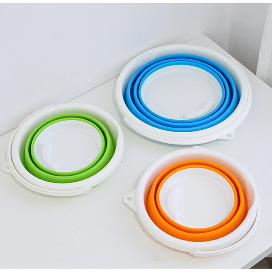 1.5-10L Portable Folding Bucket Outdoor Thick PP Silicone Fishing Supplies Folding Bucket for Fishing Promotion camping Car Wash