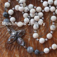 hand knot howlite stone bead cross pendant for necklace bohemian necklace%e2%80%8b