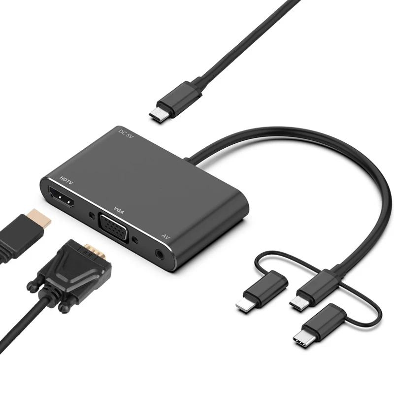 

VGA HDMI-compatible Cable Adapter for IPhone 11 12 Pro 6 7 8 for Huawei P40 P30 Samsung S20 S9 S10 IOS TypeC Android Phone To TV
