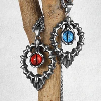 vintage stainless steel material hand casting god and evil eye pendant men and women pendant sweater chain domineering gift