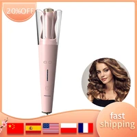 automatic curling iron wand timer dual voltage rotating curling iron fast heating for hair styling easy to use for women