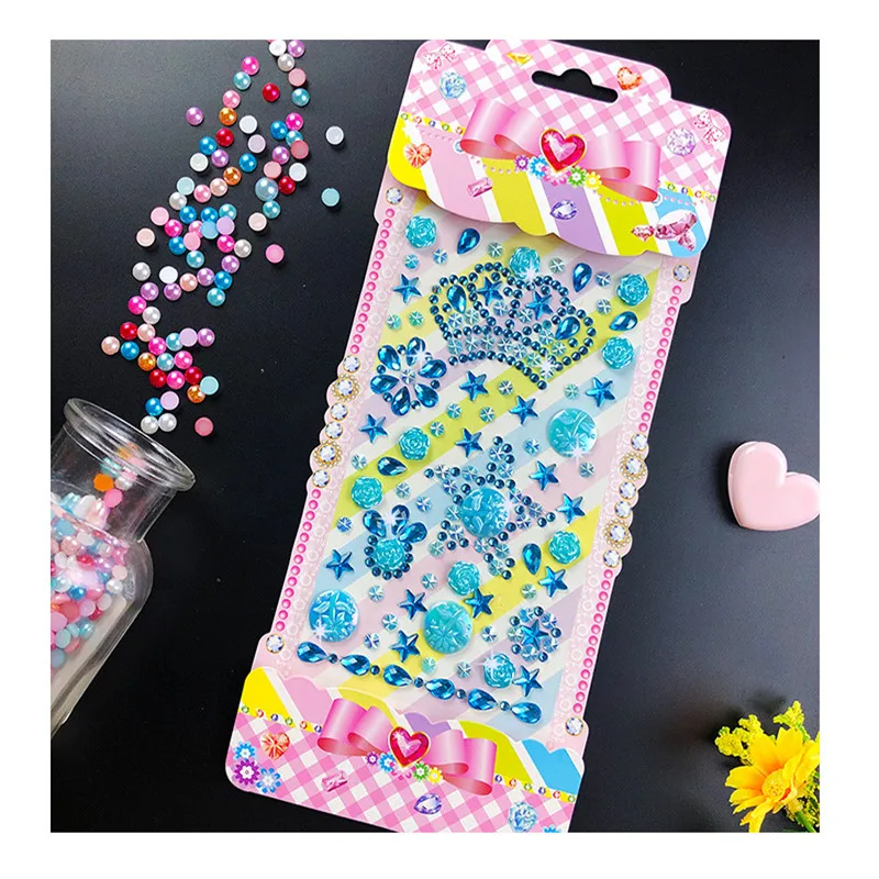 Наклейки с короной со стразами и цветами для женщин украшение мобильного