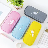 korean learning stationery cute cartoon animal large capacity canvas pencil case multifunctional student pencil case cute pouch