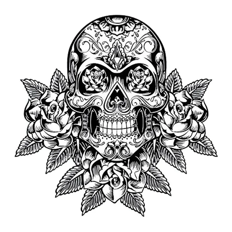 

10*10cm Creative floral skull Car-Sticker Automobiles Motorcycles Window Bumper Laptop Vinyl Decal PVC Decorative Goods