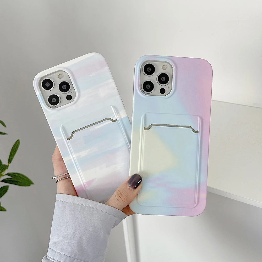 Чехлы с радужными облаками для карт IPhone 13 12 11 Pro Max красочные X XR XS 8 7 Plus 8Plus |
