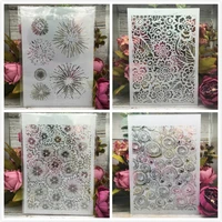 4pcs a4 29cm firework annual ring diy layering stencils wall painting scrapbook coloring embossing album decorative template