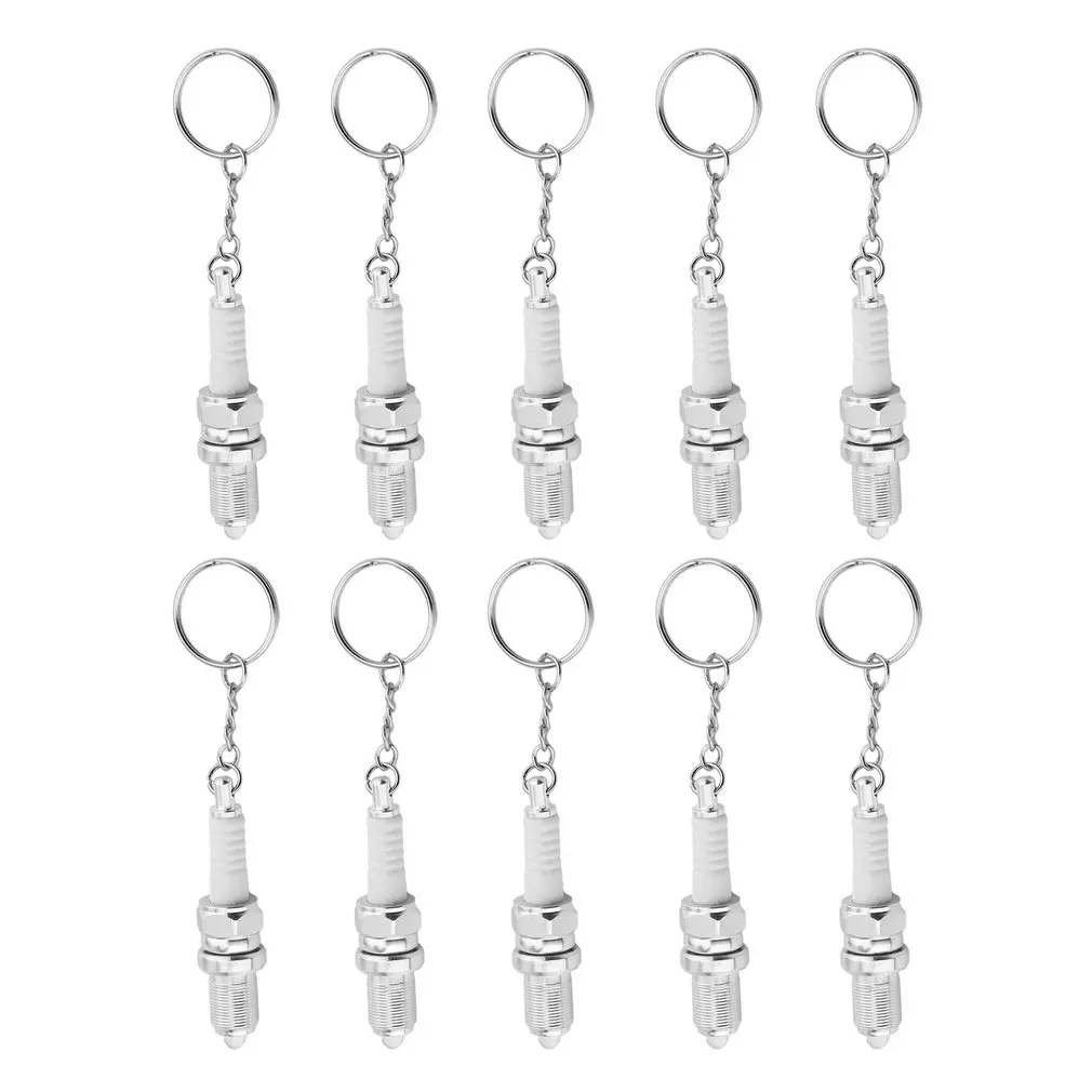 1PC LED Flashlight Keychain Outdoor Car Auto Parts Key Chain Spark Plug Shaped Outside Tuning Keyring Keyfob Accessories | Автомобили и
