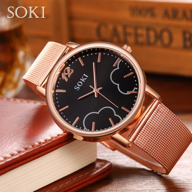 

2019 New SOKI Brand Watch Women Elegant Quartz Cloud Mesh Strap Female Multicolor Luxury Ladies Leisure Relogio Feminino