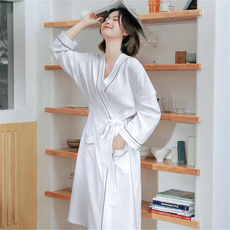 

Pyjamas new sweat steaming clothes ladies pajamas cotton towel material hotel beauty salon leisure bathrobes home service pijama